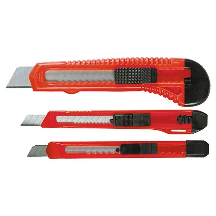 Set de couteaux, lames rétractables, 9-9-18 mm, 3 pcs. Matrice