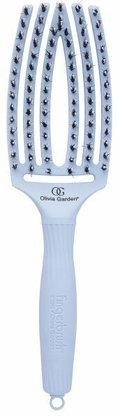 „OLIVIA Garden Finger Brush Combo“ terpė plaukams + natūralūs šereliai pastelinės mėlynos spalvos