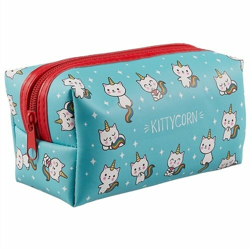 Kozmetikai táska cipzárral Unicorn macskák (16x8) (PVC doboz) (12-11835-kittycorn)