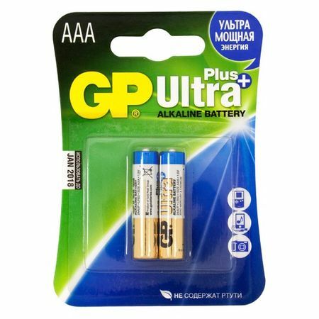 AAA Batterij GP Ultra Plus Alkaline 24AUP LR03, 2 st.
