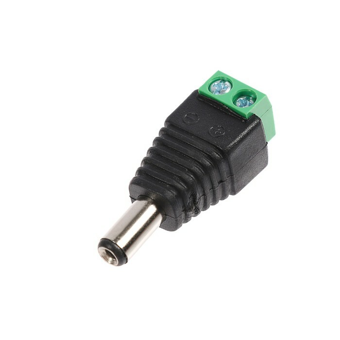 Power connector LuazON male, 2.1x5.5 with terminal block, black