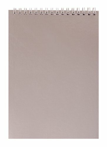 Notesblok 80l. А5 bur Hatber / Hatber METALLIC Sølv flerfarvet snit, bumvinyl, på spiral 59582