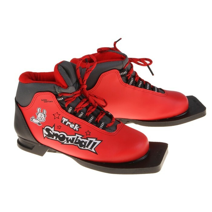 Botas de esqui TREK Snowball IR, tamanho 35, cor: vermelho