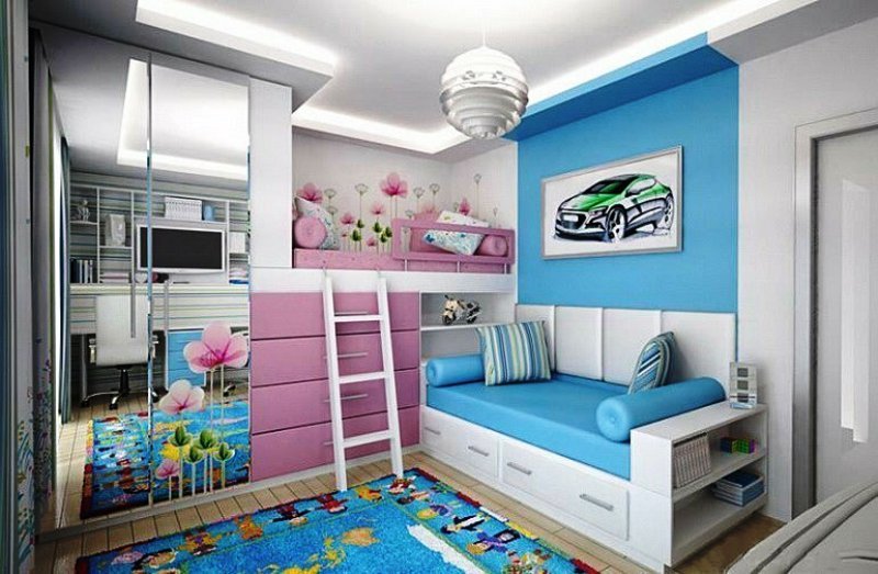 עיצוב חדר ילדים עבור ילד וילדה