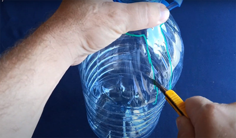 Thin plastic can be easily cut with a stationery knife