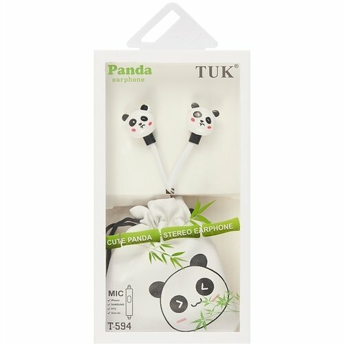 Hörlurar med hörlurar och pandafodral (låda)
