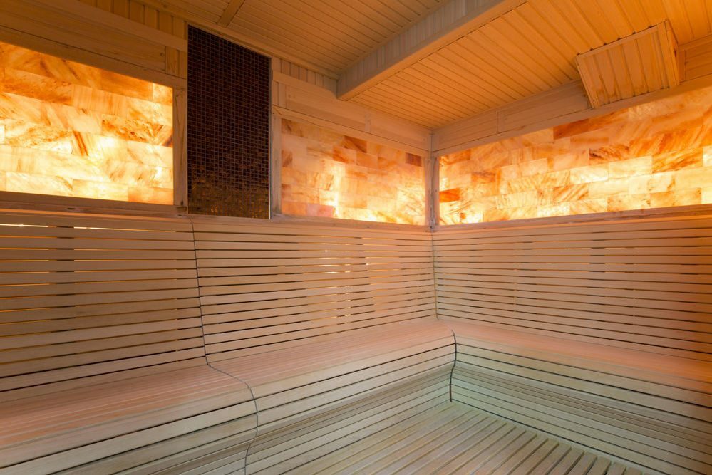 Bloques de vidrio en la sauna