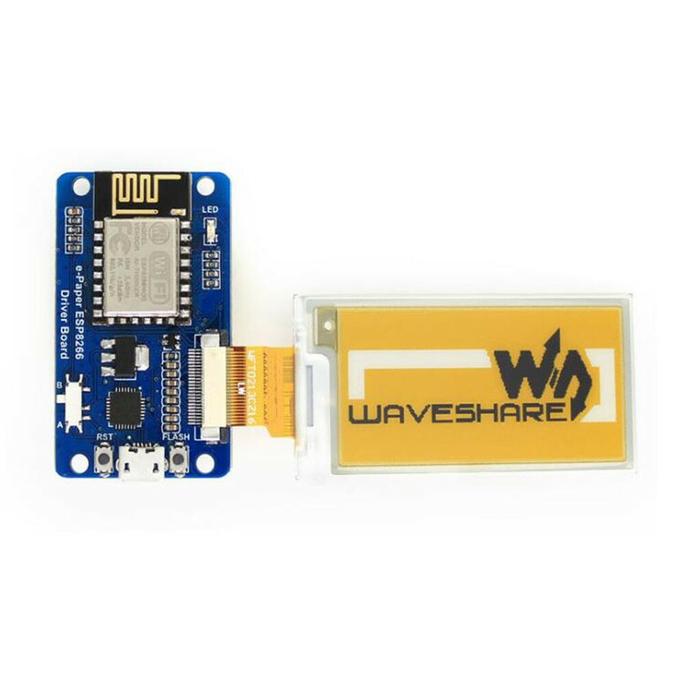 Inch Screen for Electronic Paper + Driver Board Onboard ESP8266 Wireless Wifi Module Yellow Black and White Waveshare Display for Arduino - US