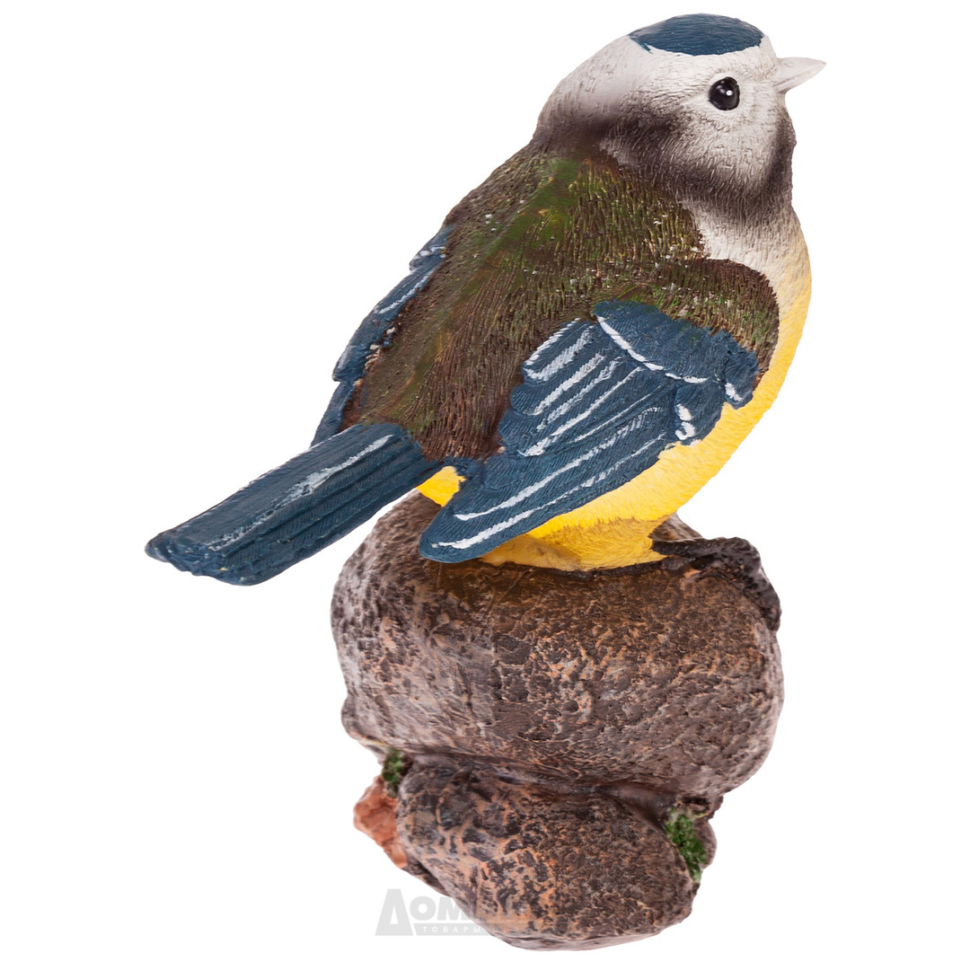 Sodo figūra NAMŲ DEKORAS Paukštis ant akmenuko, poliresinas, 12 * 6 * 13 cm.