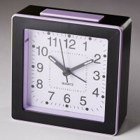 Väckarklocka DT8-0009 Delta, svart-rosa, 11x5x11 cm