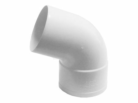 PVC caurules līkums Murol D80mm 67 grādi. Balts