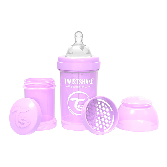 Twistshake Anti-Colic Babyflasche, Pastellviolett, 180 ml