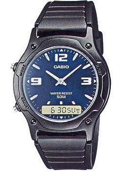 Japoński zegarek męski na rękę Casio AW-49HE-2A. Kolekcja analogowo-cyfrowa