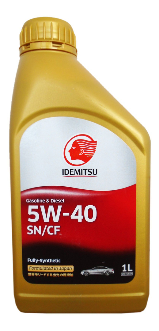 Aceite de motor IDEMITSU Gasolina # y # Diésel totalmente sintético SN / CF SAE 5W-40 (1l)