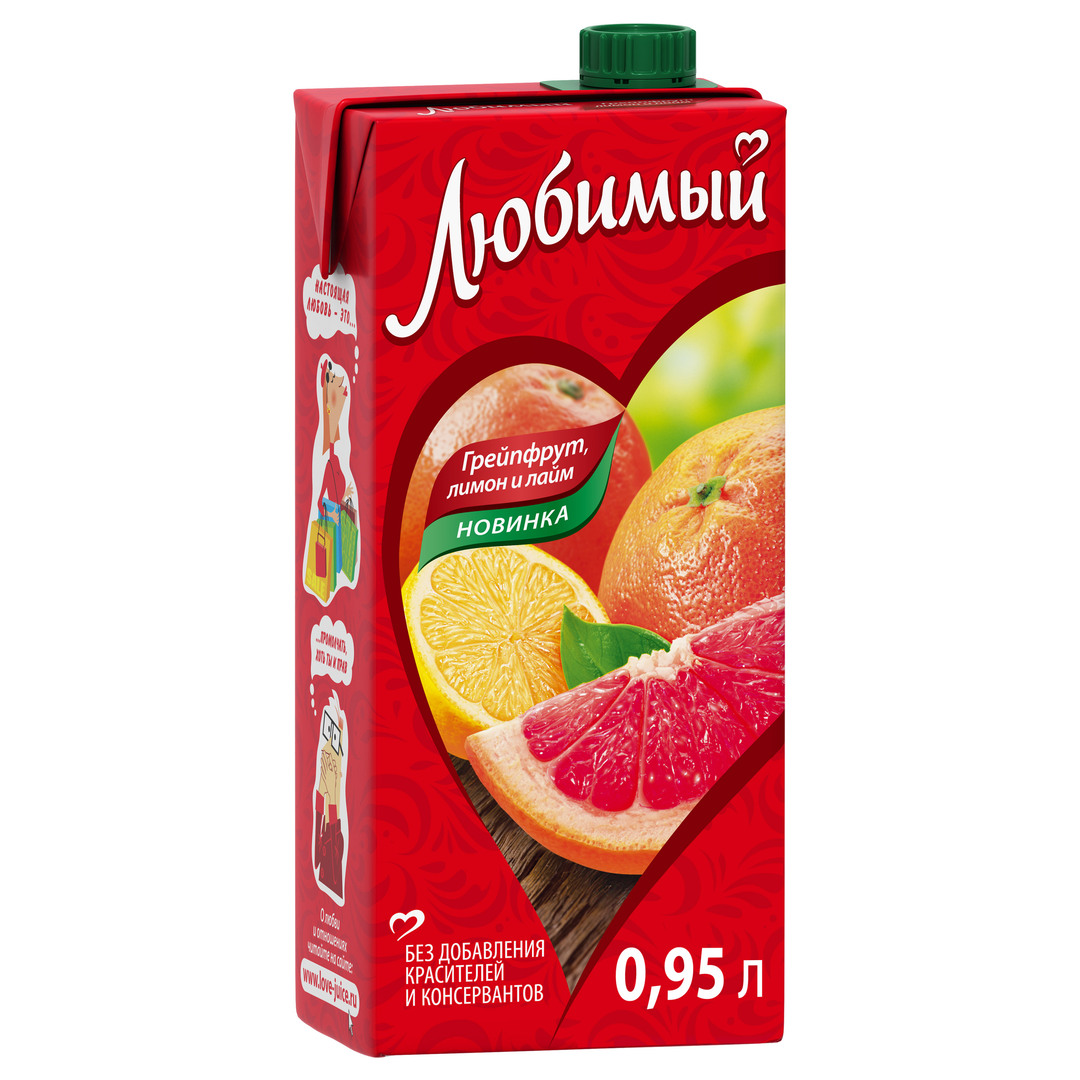 Šťavový nápoj Obľúbený grapefruit-citrón-limetka 0,95 l