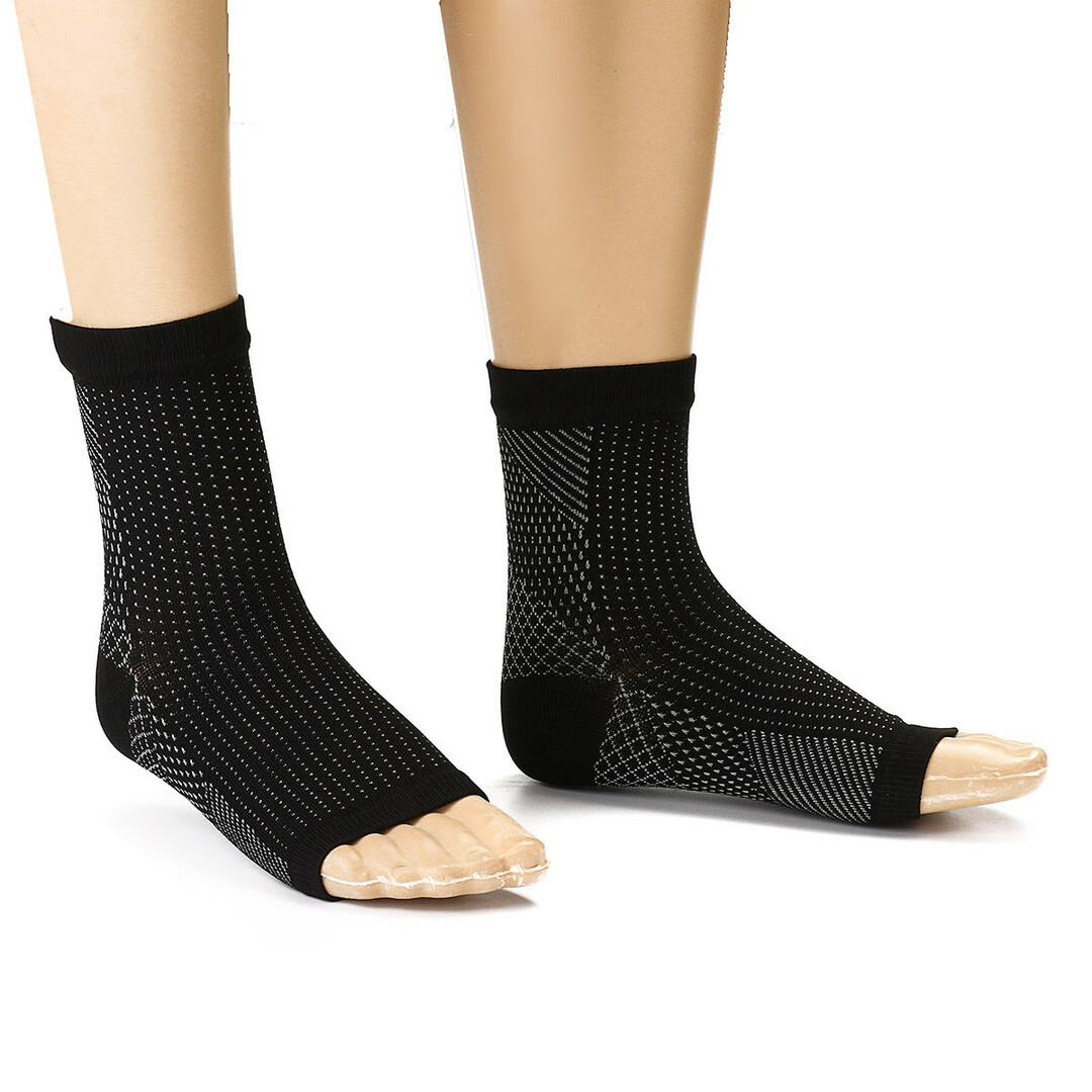 Parejas Soporte de tobillo Compresión Calcetín Manga Deportes Anti fatiga Protector de pierna Brace