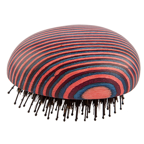 Hair brush LADY PINK WOOD detangling wooden with natural bristles
