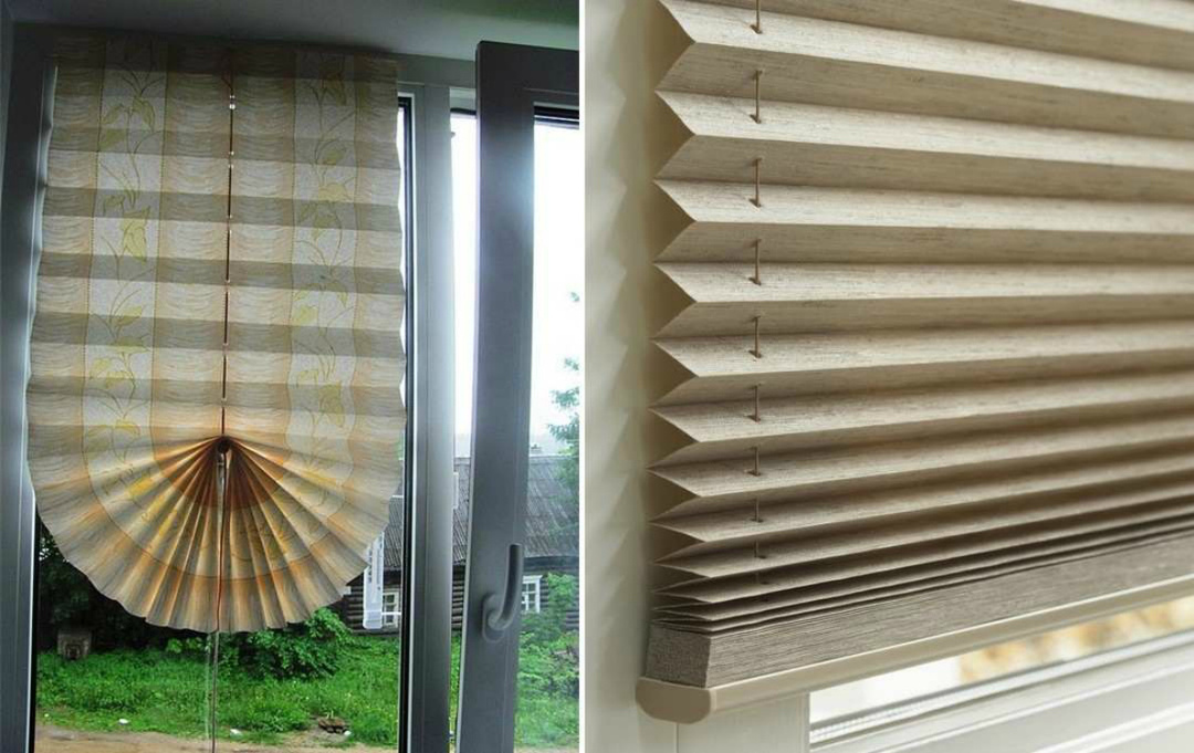 Paper curtains with an unobtrusive pattern