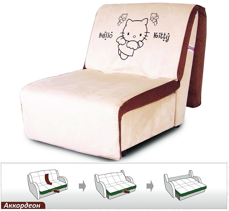 Fotelio lova su akordeono mechanizmu gali būti montuojama arti sienos