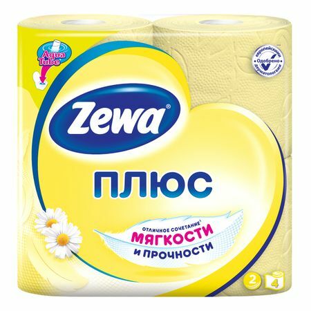 Tuvalet kağıdı ZEWA Plus 4 adet / paket 2-sl. 184 aroma yaprağı. papatya