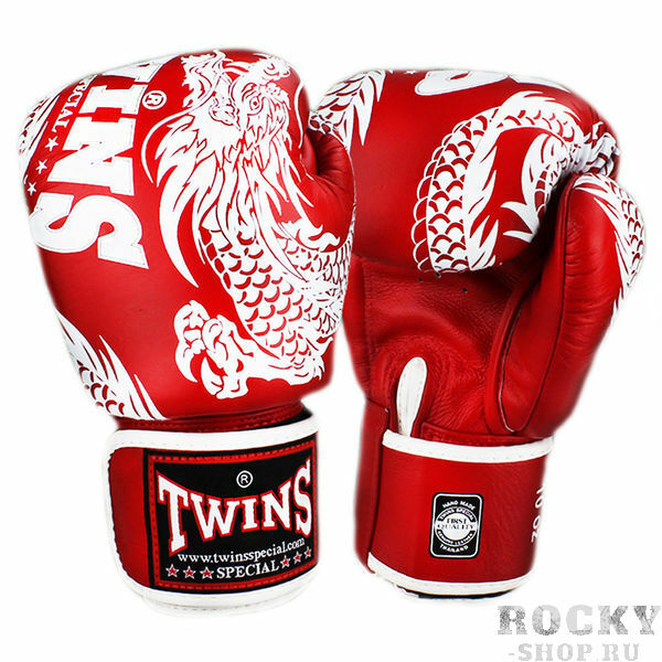 Guantes de boxeo TWINS FBGV-49 New Dragon Red White, 12 OZ Twins Special