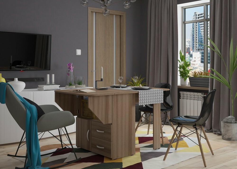 Prenota tavolo nel design del soggiorno nell'appartamento