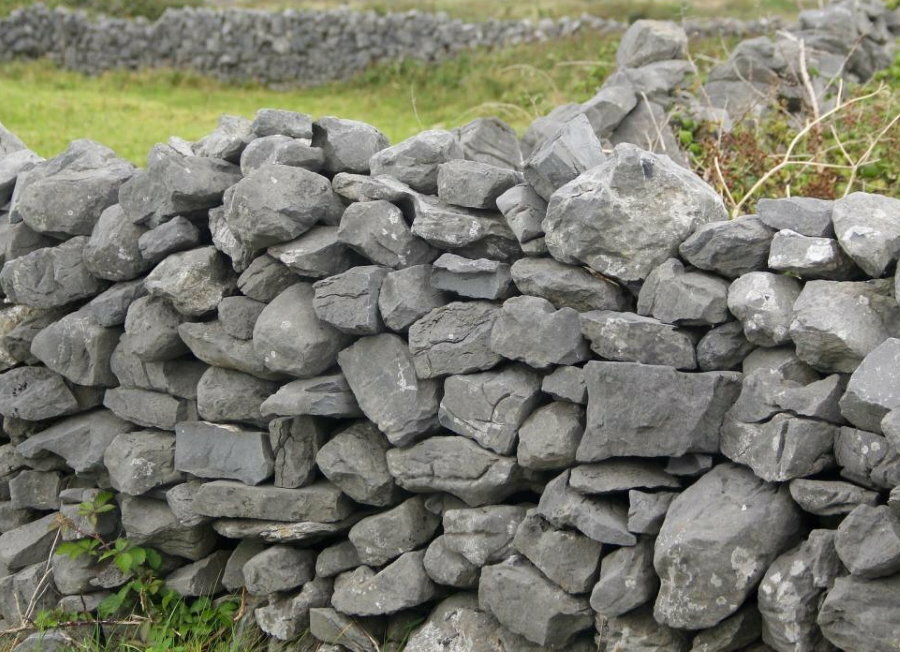 גדר אבן דקורטיבית נמוכה