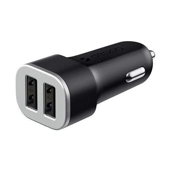 Car charger Deppa 4.8A black w / cable