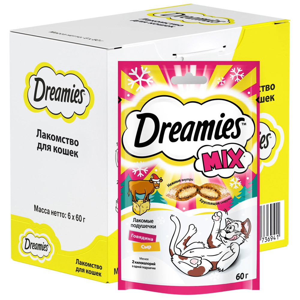 Treat for cats dreamies mix pads with chicken and catnip 60 g: prices from 47 ₽ buy inexpensively in the online store