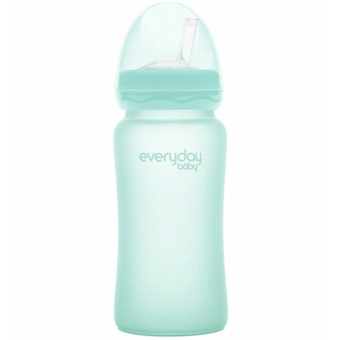  Feeder Everyday Baby Glasflasche mit Strohhalm mit schützender Silikonbeschichtung 240 ml