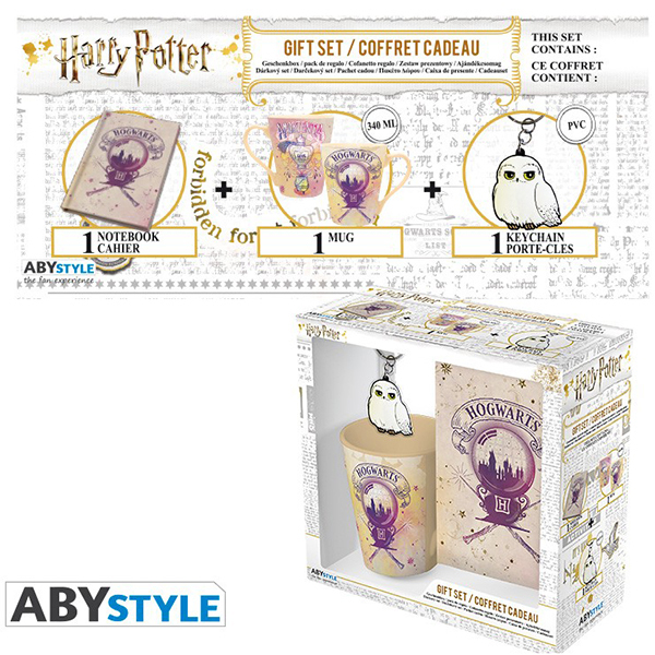 Conjunto de presentes de Harry Potter (caneca + chaveiro de faia + caderno de Hogwarts)