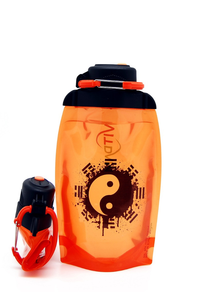 Sulankstomas ekologiškas butelis Vitdam B050ORS-604 oranžinis 500 ml