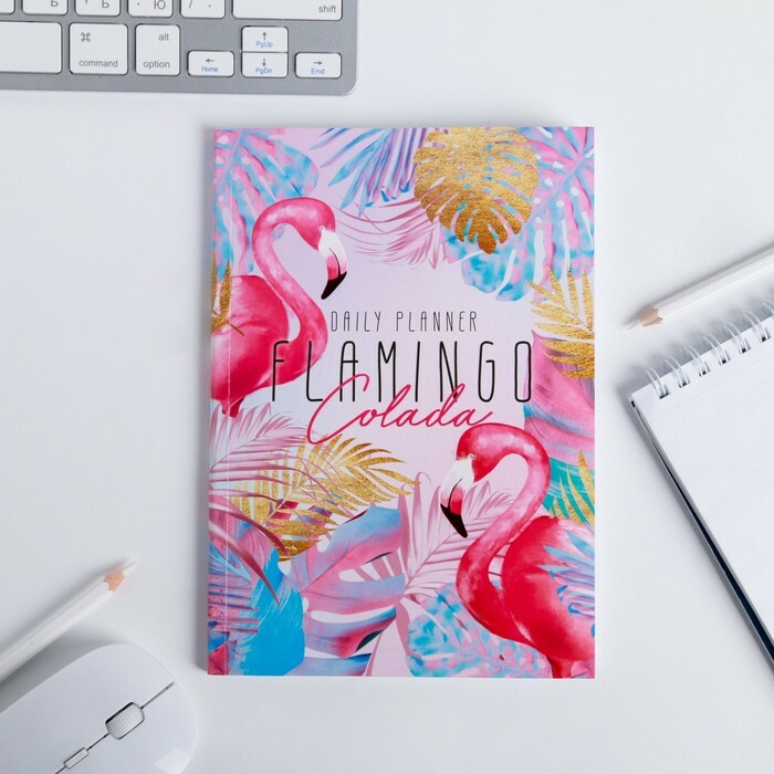 Flamingo Colada Thin Cover Diary, A5, 80 ark