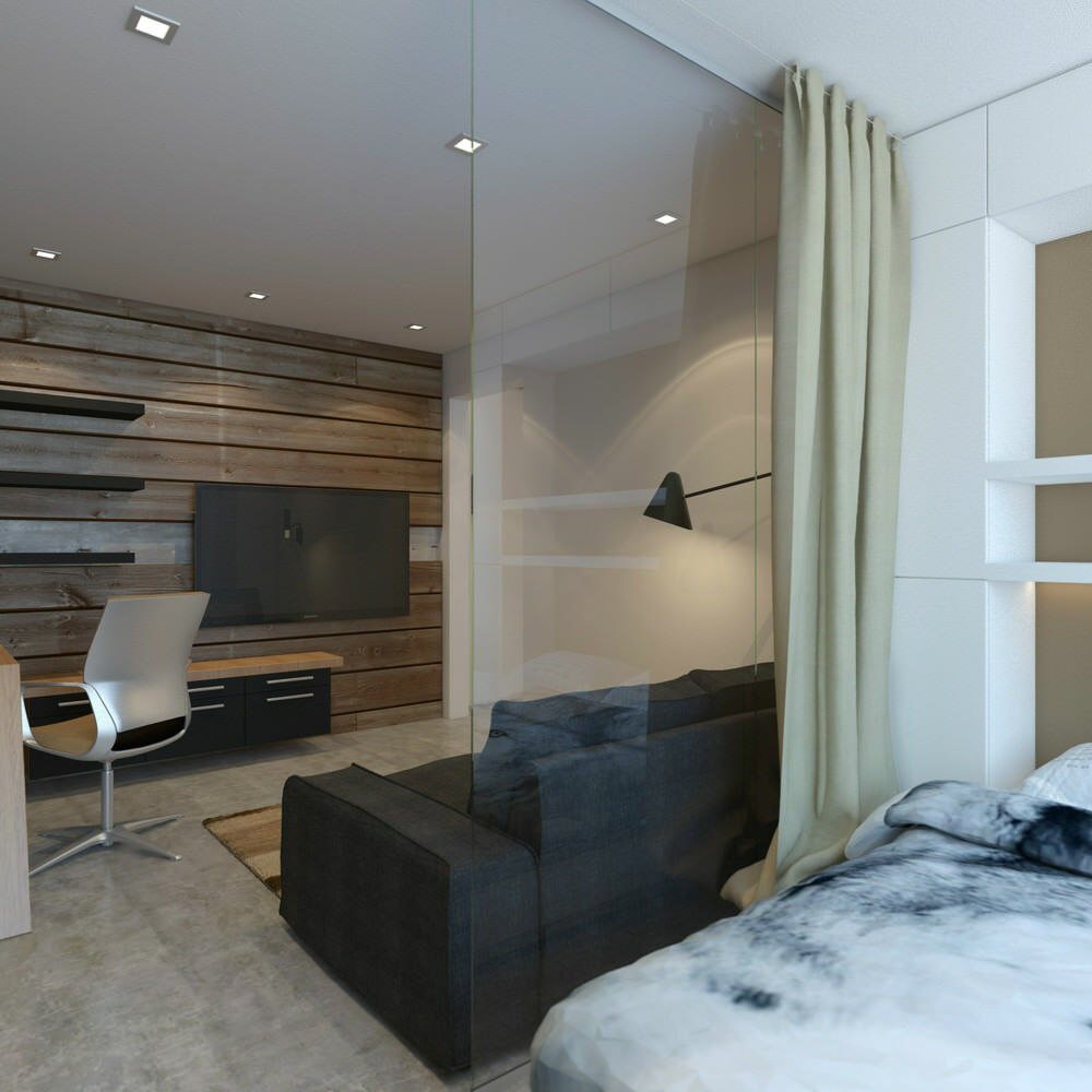 Zagospodarowanie przestrzenne sypialni-salonu w jednym pokoju