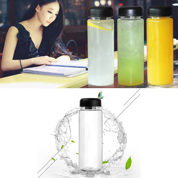 Ml portable transparent plastic water bottle sports bike fruit lemon water juice cups