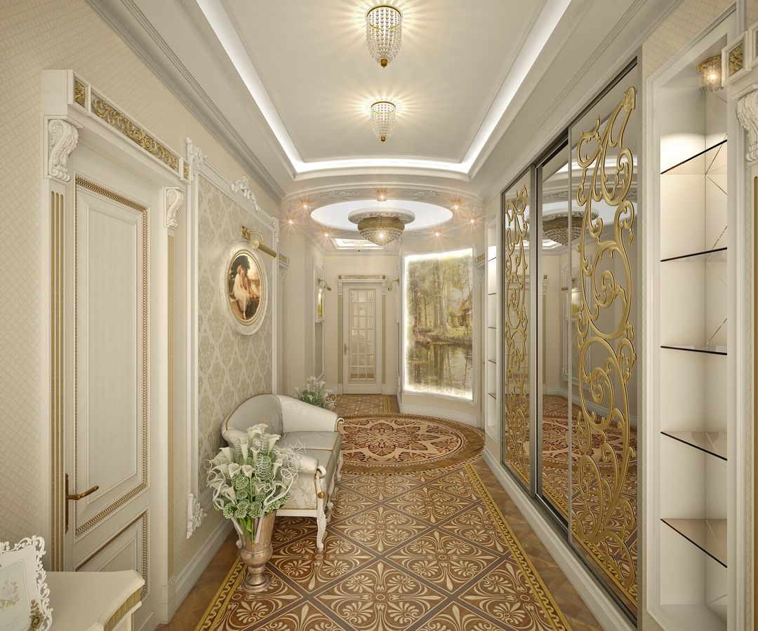wallpaper for the hallway 2019 neoclassic photo