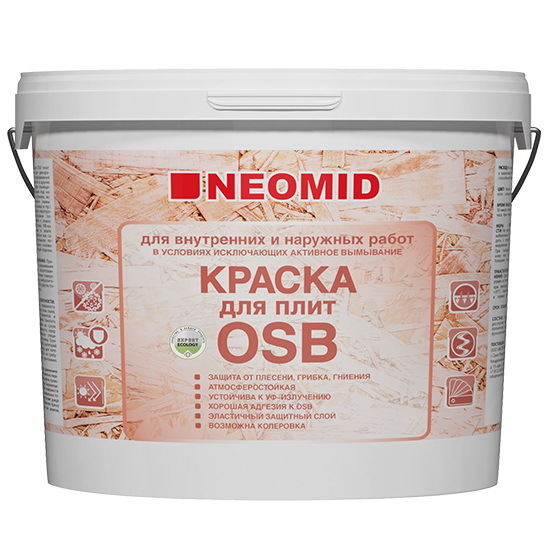 OSB-färg Neomid med bioskydd halvmatt 1,3 kg