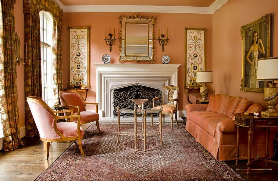 barvanje sten v dnevni sobi v viktorijanskem slogu
