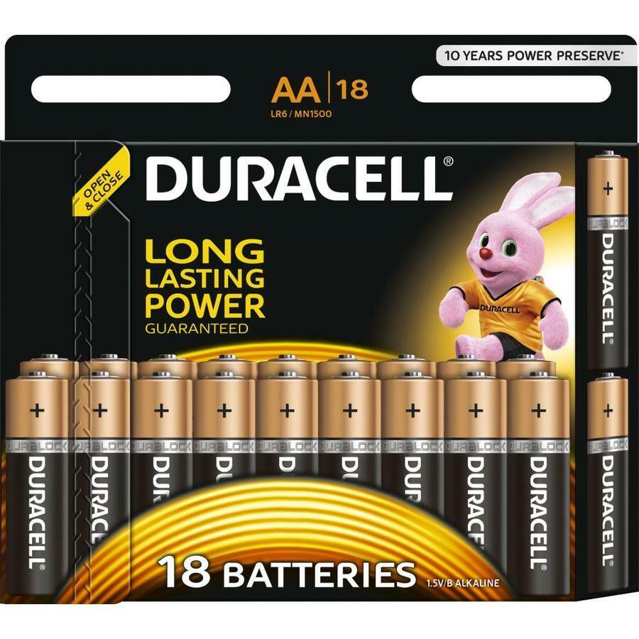 Bateria AA Duracell LR6-18BL Básica (18 unidades)
