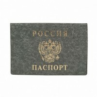Okładka na paszport Rosja, 134x188 mm, szara