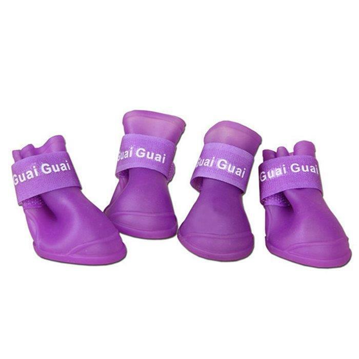 Čevlji za pse GRYZLIK AM vijolični silikon velikosti M 5x 4 cm