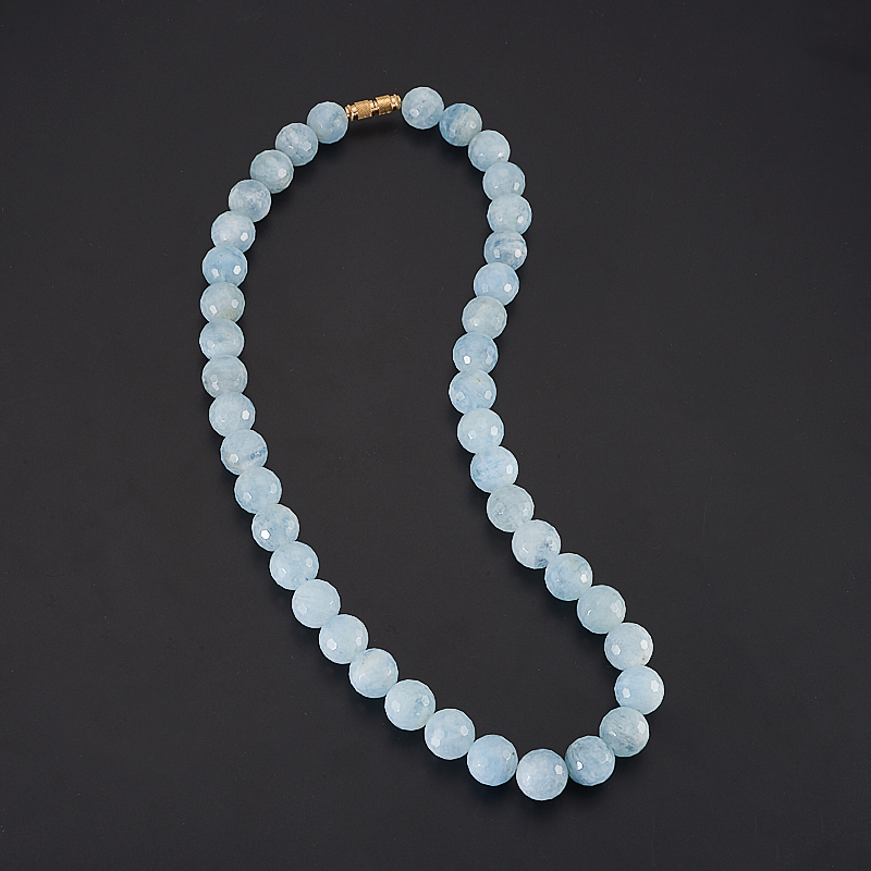 Perles aigue-marine taille 11 mm 50 cm (bij. alliage)