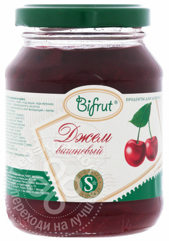 „Bifrut“ vyšnių uogienė ant sorbitolio 300 g