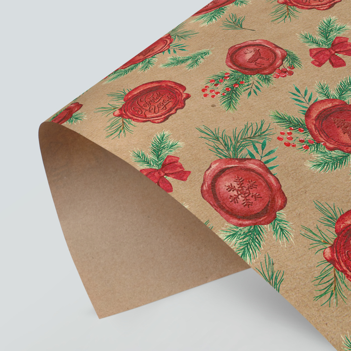Craft ambalaj kağıdı " Yılbaşı paketi", 50 × 70 cm