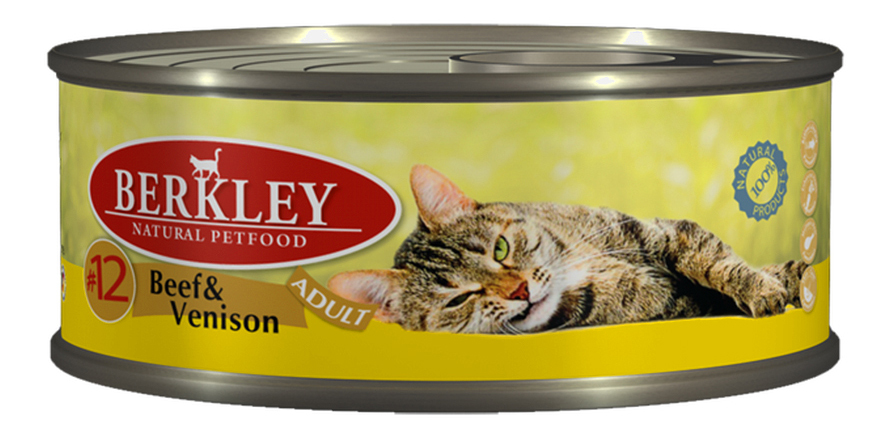 Konserves til katte Berkley Adult Cat Menu, oksekød, vildt, 100g