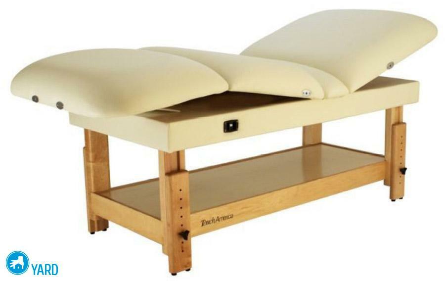 Drawing of a massage table