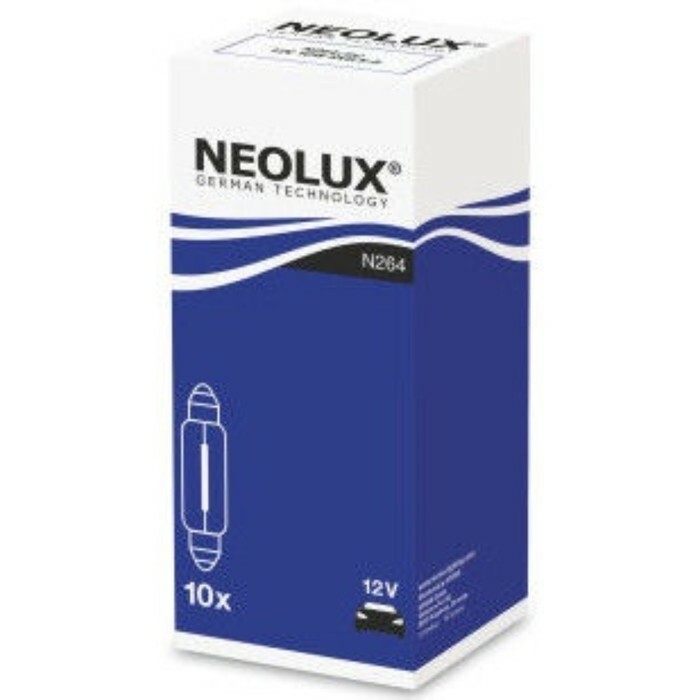 Lámpara de automoción NEOLUX, T10.5, 12 V, 10 W, (SV8,5-41 / 11), N264