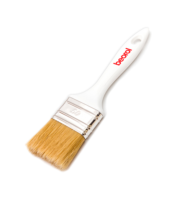 Flat natural bristle brush Beorol 50x15 mm for alkyd-based enamels and varnishes