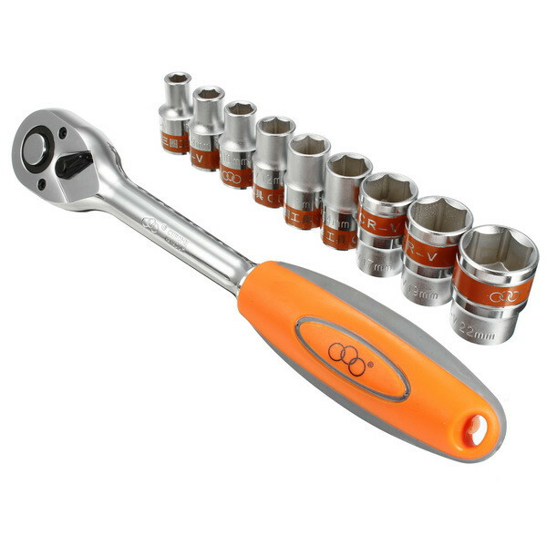PC. Kit di strumenti di riparazione per chiavi a cricchetto metrico CR-V da 1/2 pollice 8-22 mm