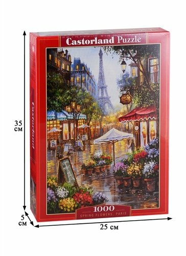 Puzzle Castor Land Wiosenne kwiaty, Paryż, 1000 elementów C-103669